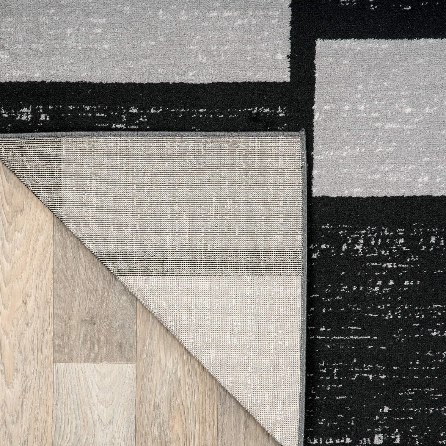 Contemporary Modern Boxes Design Soft Indoor Area Rug 7'10" X 10'2" Gray