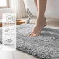 Cotton Reversible Bathmat Rug Set of 2, 21X32/17X24 Inches - Light Grey, Luxury Dual Flip Ultra Soft Washable Bath Rugs Ideal for Hotel Quality, Spa Style, Toilet | Fast Drying Thick Mat for Bathroom