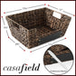 2Pk Wide Pantry Baskets, Wicker Hyacinth Seagrass Kitchen Shelf Storage Bins