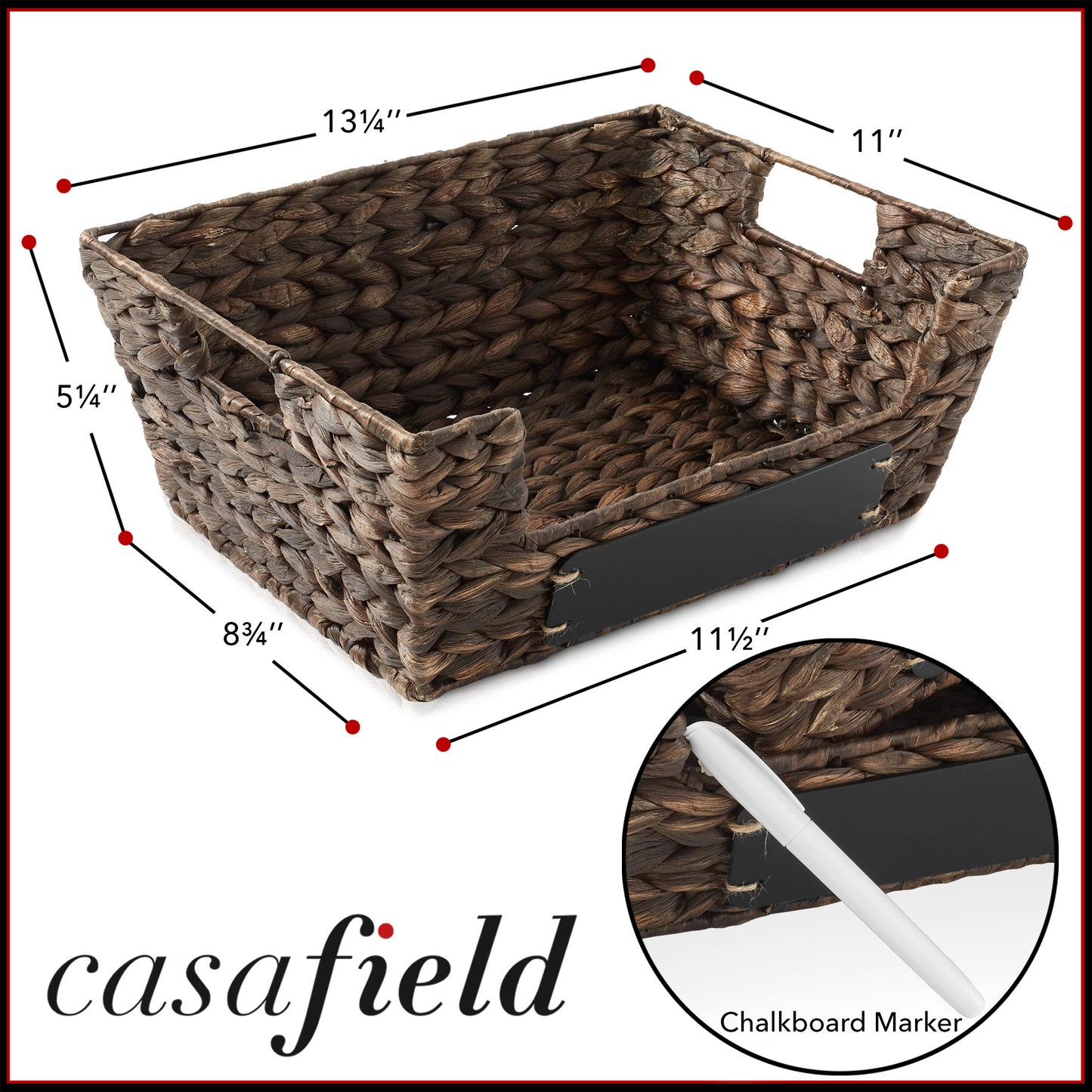 2Pk Wide Pantry Baskets, Wicker Hyacinth Seagrass Kitchen Shelf Storage Bins