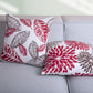 New Living Series Double-Sided Design Decorative Throw Pillow Cover, 18" X 18", Red/Brown, 4 Pack