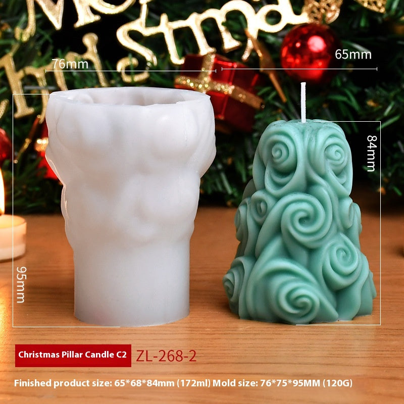 Christmas Cylindrical Aromatherapy Candle Silicone Mold