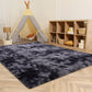 Shag Ultra Soft Area Rug, Non-Skid Fluffy 6'X9' Tie-Dyed Grey&Blue Fuzzy Indoor Large Faux Fur Rugs for Living Room Bedroom Nursery Decor Furry Carpets Kids Playroom