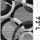 Contemporary Abstract Circles Perfect for High Traffic Areas of Your Living Room,Bedroom,Home Office,Kitchen Runner Rug 2' X 7' Gray