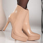 Elegant high-heeled ankle boots Yons, beige