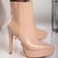 Elegant high-heeled ankle boots Yons, beige