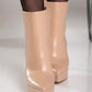 Elegant high-heeled ankle boots Yons, beige