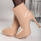 Elegant high-heeled ankle boots Yons, beige