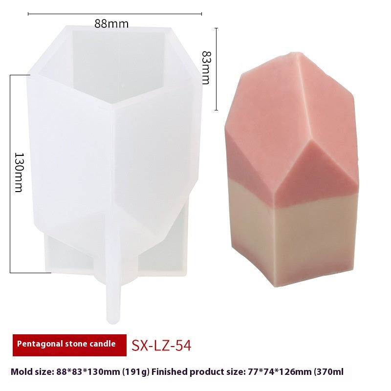 Geometric Stone Aromatherapy Candle Silicone Mold