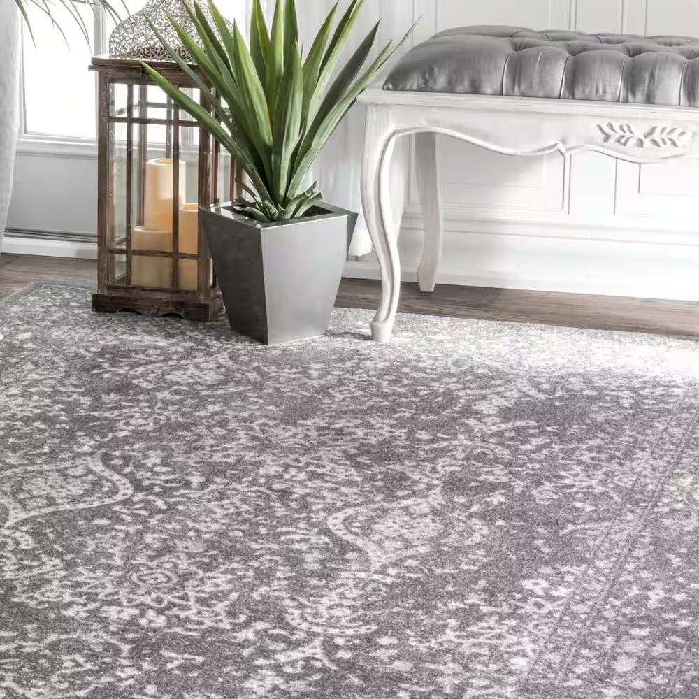 Odell Distressed Persian Silver 8 Ft. X 10 Ft. Area Rug