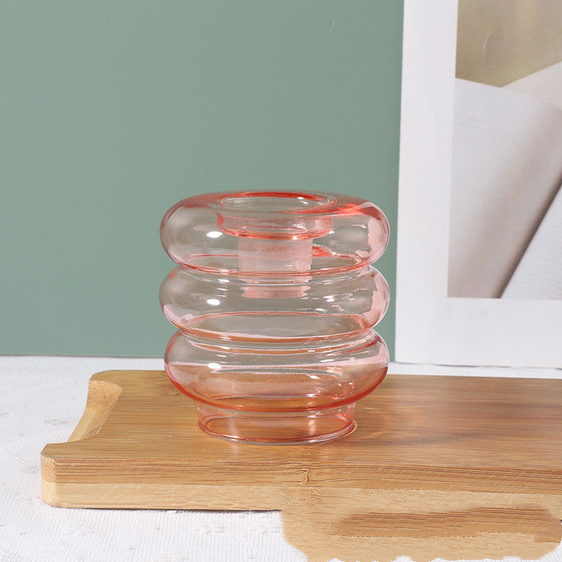 Retro Creative Minimalist Modern Glass Candle Holder Donut