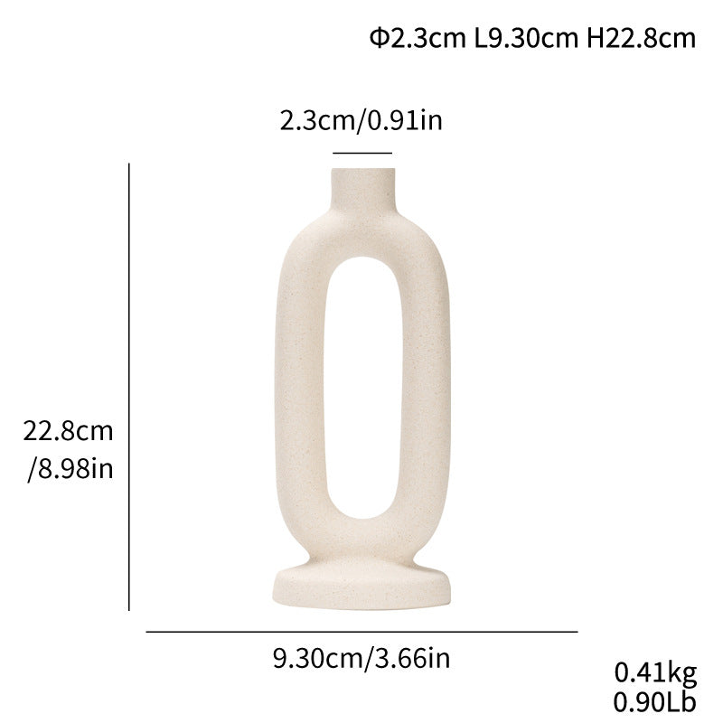 Off-white Unglazed Ceramic Candle Holder Decoration