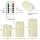 Flameless Candles Lights, Set of 3 White Flickering LED Candles with Remote & Timer, Dimmable LED Pillar Candles Battery Operated, Electric Candles for Halloween Thanksgiving Christmas Decor