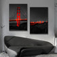 3PCS Frameless Poster Golden Gate Bridge Night Landscape Canvas Painting Wall Art Prints Pictures for Living Room Home Decor