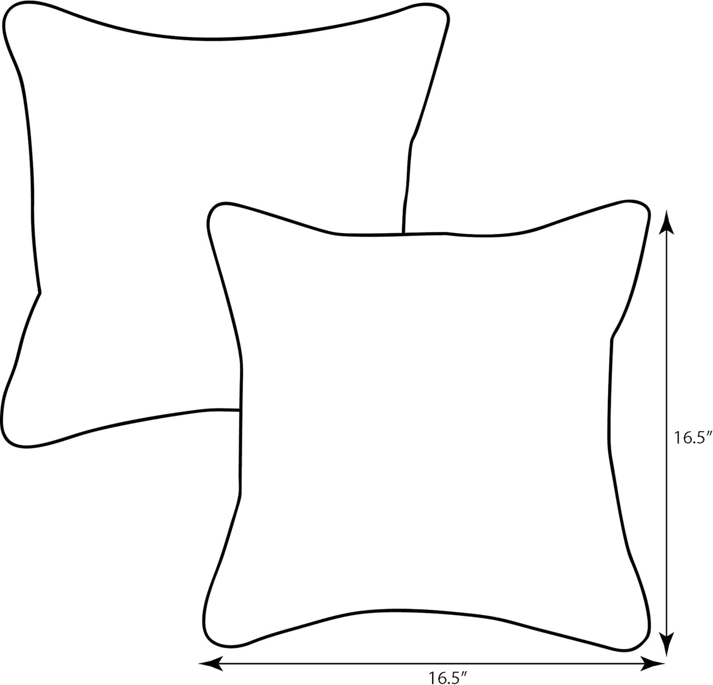 Americana Indoor/Outdoor Throw Pillows, 2 Count, Accent - 16.5" X 16.5", Blue/White Macey
