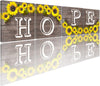 Hope Sign Sunflower Wall Art for Living Room Bathroom Decor Wall Art Set, Kitchen Wall Art Farmhouse Wall Art, 4 Piece Motivational Canvas Wall Art Prints Pictures for Bedroom Wall Decor