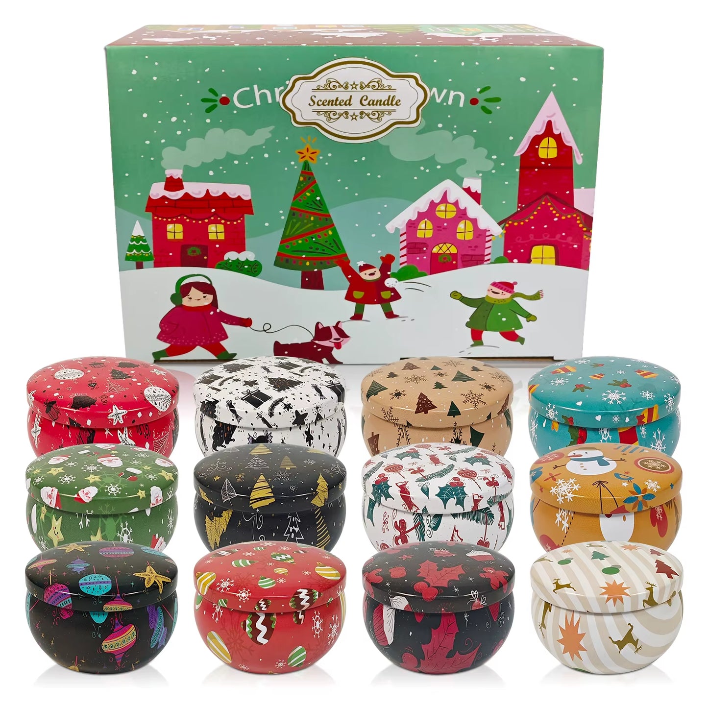6/12Packs of Scented Candles, Christmas Candles, Candles, 2.5 Ounces (About 70.9 Grams) Scented Candles, Christmas Gifts, Gifts