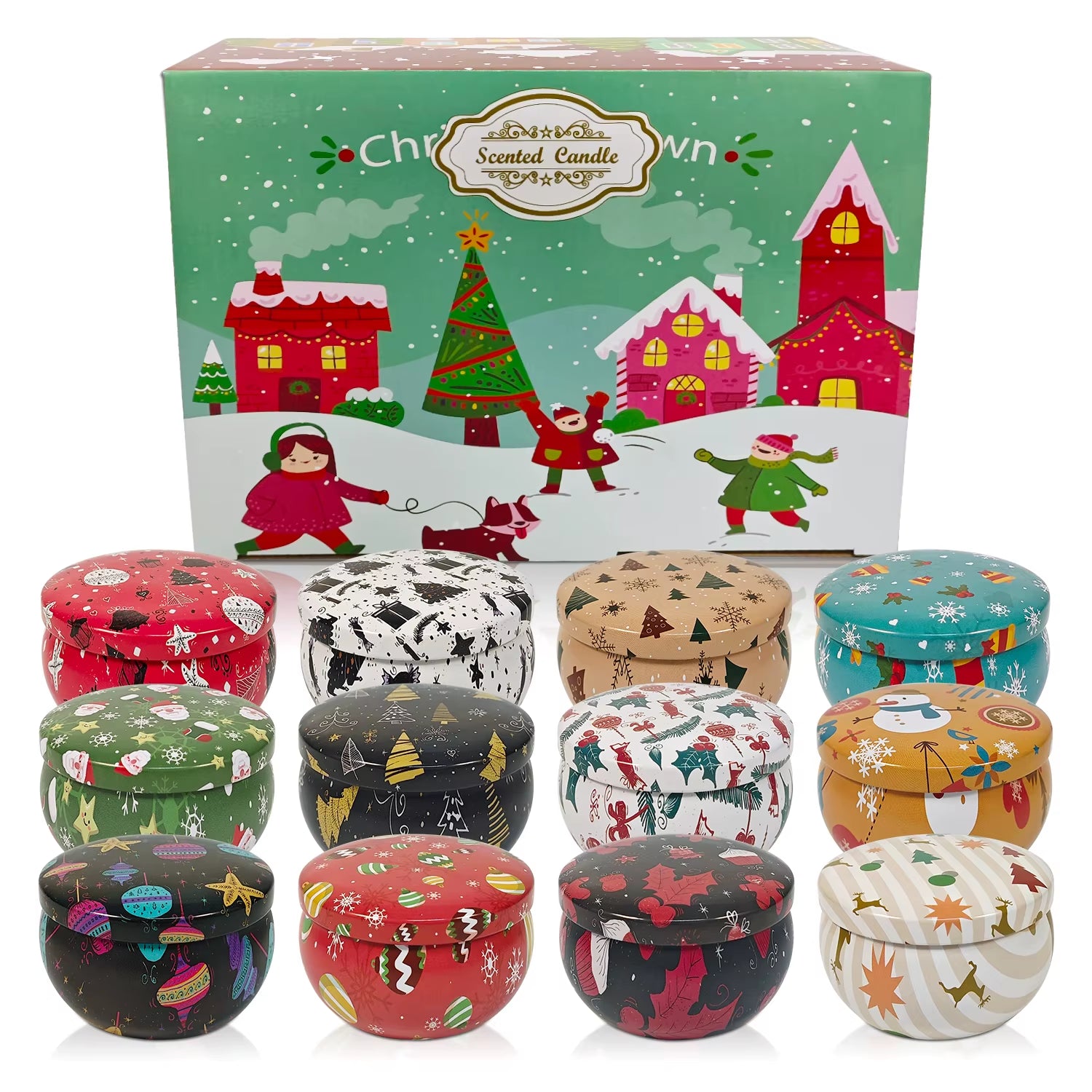 6/12Packs of Scented Candles, Christmas Candles, Candles, 2.5 Ounces (About 70.9 Grams) Scented Candles, Christmas Gifts, Gifts