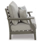 Contemporary Visola Outdoor Loveseat with Cushion Gray
