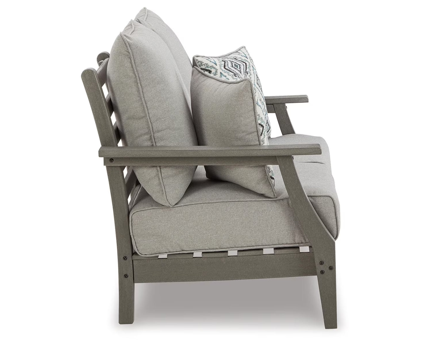 Contemporary Visola Outdoor Loveseat with Cushion Gray