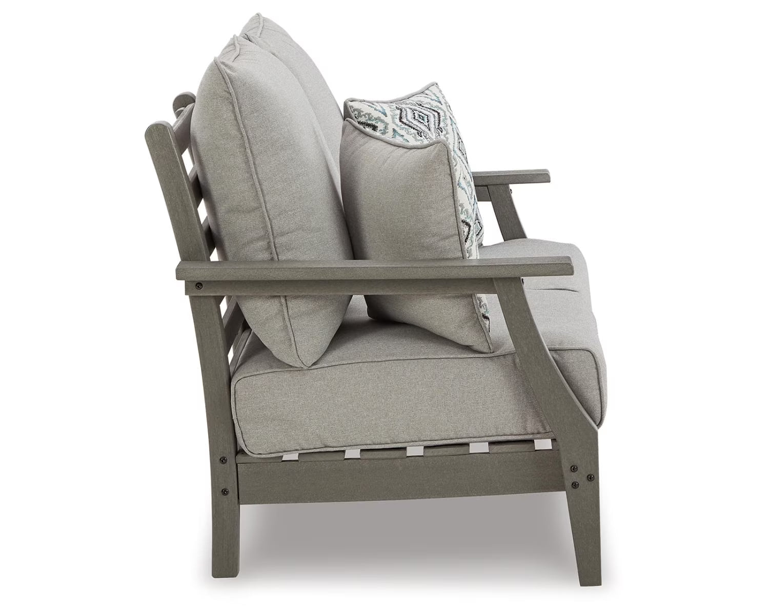 Contemporary Visola Outdoor Loveseat with Cushion Gray