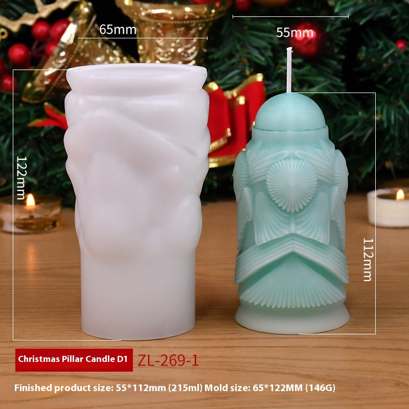 Christmas Cylindrical Aromatherapy Candle Silicone Mold