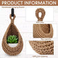 3 Piece Boho Decor Hanging Wall Baskets for Kitchen, Teardrop Storage Baskets with Hooks, Brown Hemp Rope Organizer