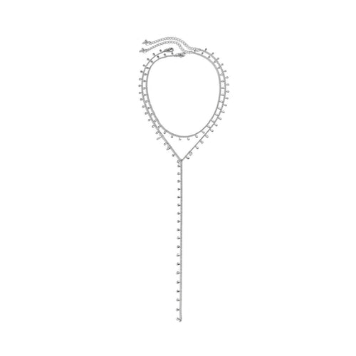Set of two finer necklaces with decorative details, silver color.