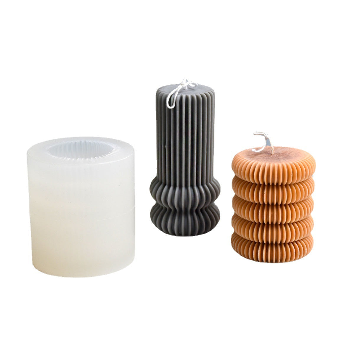Diy Striped Column Candle Silicone Mold