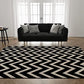 Premium Zig Zag Area Rug Stylish and Durable Living Room Bad Room Rug Pet-Friendly Design Easy-Clean Rug Long-Lasting Rug for Baby Large Black - 8X10