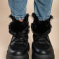 Sneakers with synthetic fur, W0YD654123, black