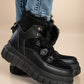 Sneakers with synthetic fur, W0YD654123, black