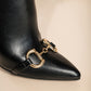 Elegant boots with decorative chain, W2AX89071, black