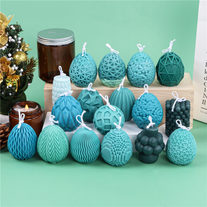 Christmas Egg Pattern Silicone Candle Mold