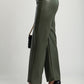 Faux leather pants, olive.