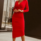 Tight midi dress, red
