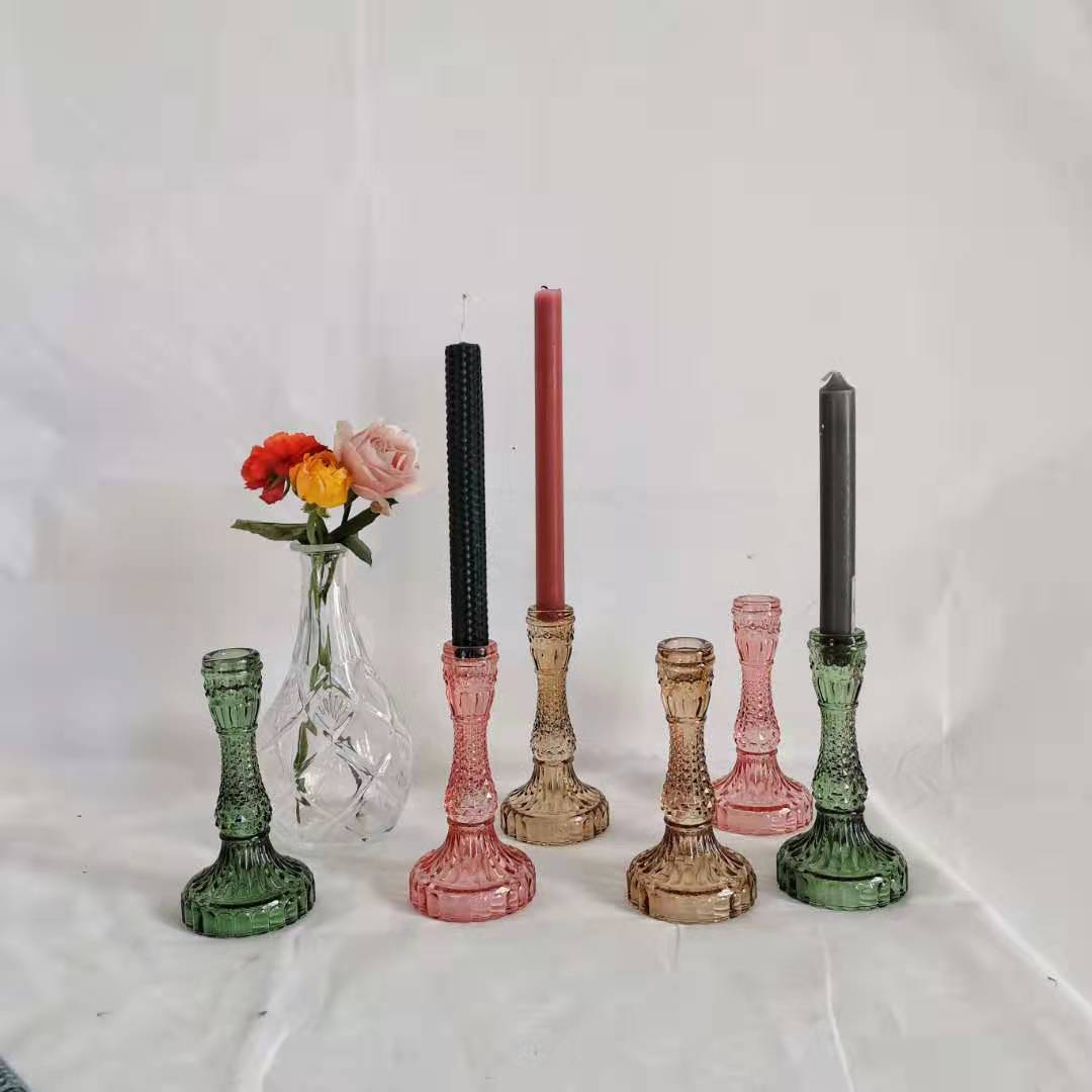 Nordic style stained glass candle holder decoration