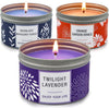 Scented Candle Gift Set for Women, 3 Pack Large Soy Wax Candles in Tins, 6.2 Oz Each, 35-40 Hr Burn, Lavender, Orange Blossom & Mahogany Woods