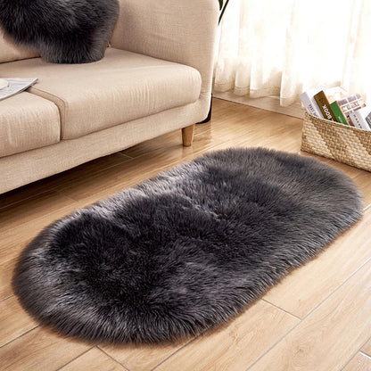 Rugs Super Soft Faux Sheepskin Area Rugs for Bedroom Floor Shaggy Plush Carpet Faux Rug Bedside Rugs