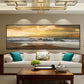 Abstract Seascape Oil Painting Posters and Prints Wall Art Canvas Painting Wave and Beach Picture for Living Room Decor No Frame