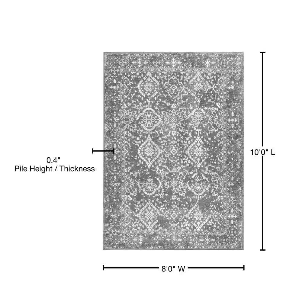 Odell Distressed Persian Silver 8 Ft. X 10 Ft. Area Rug