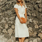 ARYA Safari Linen Midi Dress In Off White