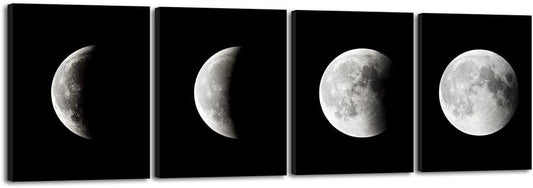 Moon Large Modern Giclee Canvas Prints Artwork Abstract Space Pictures Paintings on Stretched and Framed Canvas Wall Art Ready to Hang for Living Room Bedroom Home Office Decorations