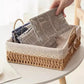 Wicker Baskets Storage Baskets Sundries Organizer with Lid Bathroom Clothes Laundry Basket Household Towel Toys Container Basket