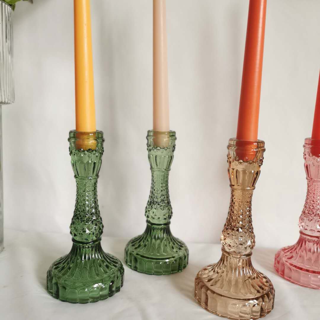 Nordic style stained glass candle holder decoration