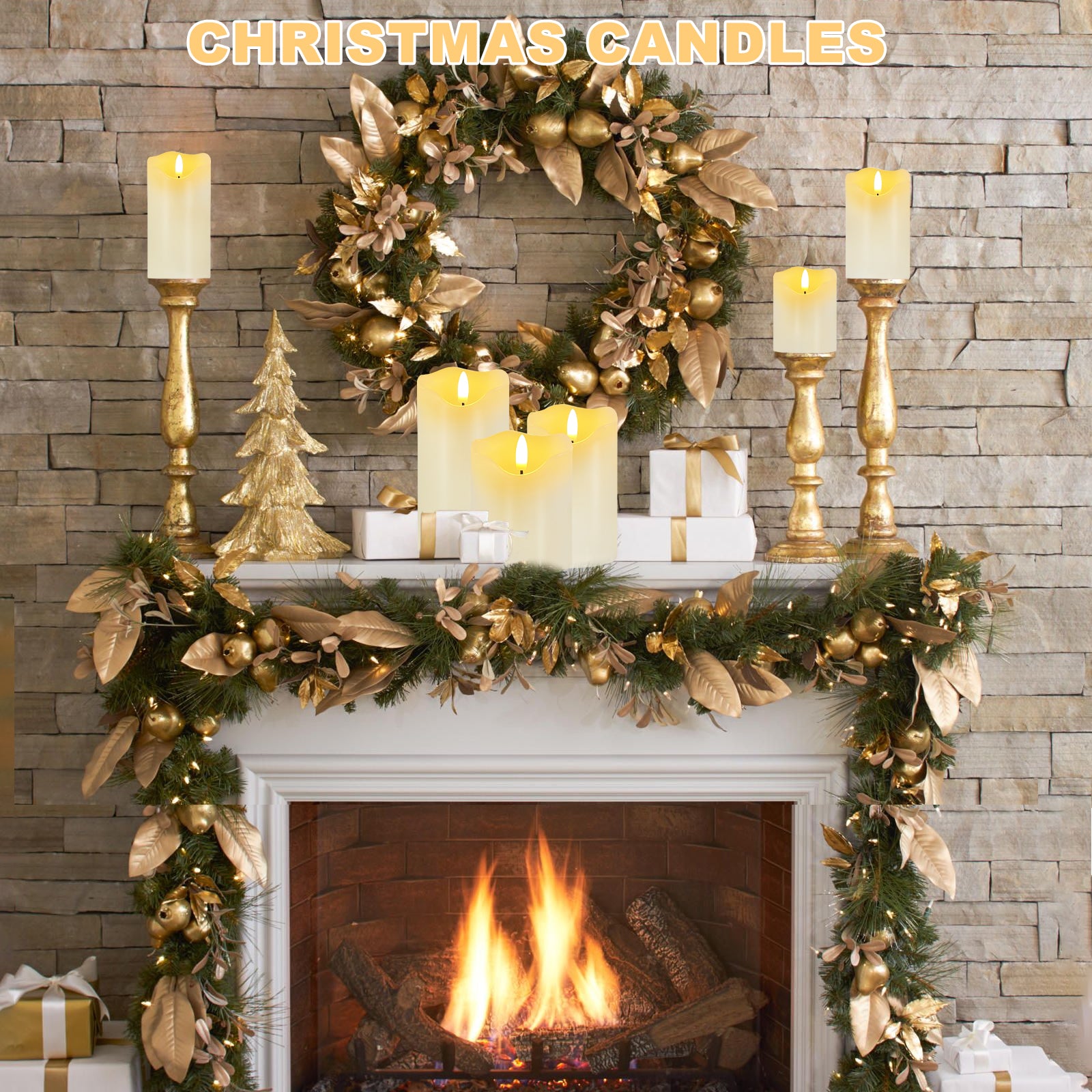Flameless Candles Lights, Set of 3 White Flickering LED Candles with Remote & Timer, Dimmable LED Pillar Candles Battery Operated, Electric Candles for Halloween Thanksgiving Christmas Decor