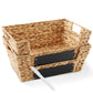 2Pk Wide Pantry Baskets, Wicker Hyacinth Seagrass Kitchen Shelf Storage Bins