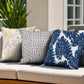 17.3 In. X 17.3 In. Patio Square Outdoor Throw Pillow in Palm Leaf (2-Pack)