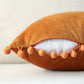 Pom Pom Velvet Series Decorative Throw Pillow, 18" X 18", Orange, 2 Pack