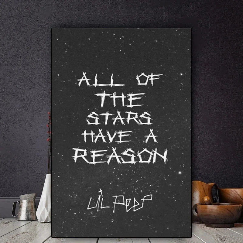 Lil Peep Quote Wall Art Letters Canvasart Painting Posters and Prints Cuadros Wall Art Pictures for Living Room Home Decoration